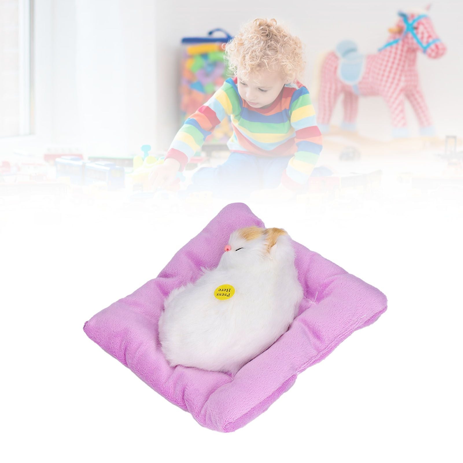 Fake Cats Sleeping Kitten Doll Toy Simulation Sleeping Cat On Pad Interactive Pet Toy with Sound Active V1294-YM0523-3115210235312