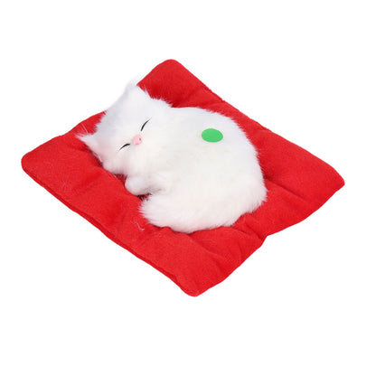 Fake Cats Sleeping Kitten Doll Toy Simulation Sleeping Cat On Pad Interactive Pet Toy with Sound Active V1294-YM0523-3115210235313