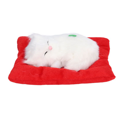 Fake Cats Sleeping Kitten Doll Toy Simulation Sleeping Cat On Pad Interactive Pet Toy with Sound Active V1294-YM0523-3115210235313