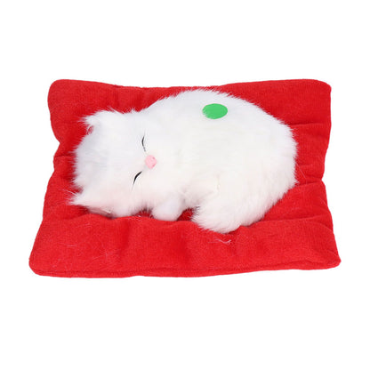Fake Cats Sleeping Kitten Doll Toy Simulation Sleeping Cat On Pad Interactive Pet Toy with Sound Active V1294-YM0523-3115210235313