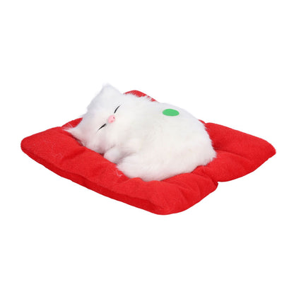 Fake Cats Sleeping Kitten Doll Toy Simulation Sleeping Cat On Pad Interactive Pet Toy with Sound Active V1294-YM0523-3115210235313
