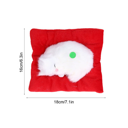 Fake Cats Sleeping Kitten Doll Toy Simulation Sleeping Cat On Pad Interactive Pet Toy with Sound Active V1294-YM0523-3115210235313
