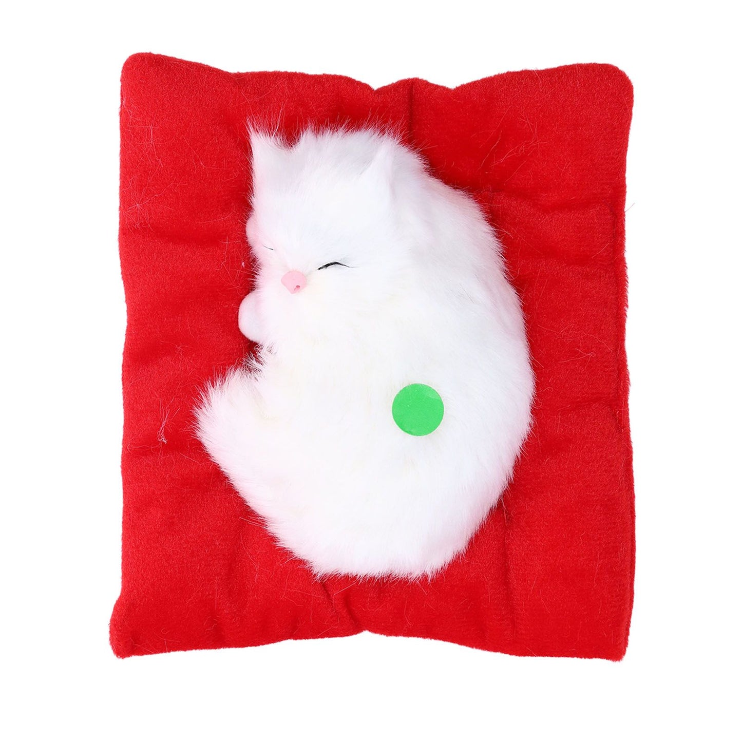 Fake Cats Sleeping Kitten Doll Toy Simulation Sleeping Cat On Pad Interactive Pet Toy with Sound Active V1294-YM0523-3115210235313