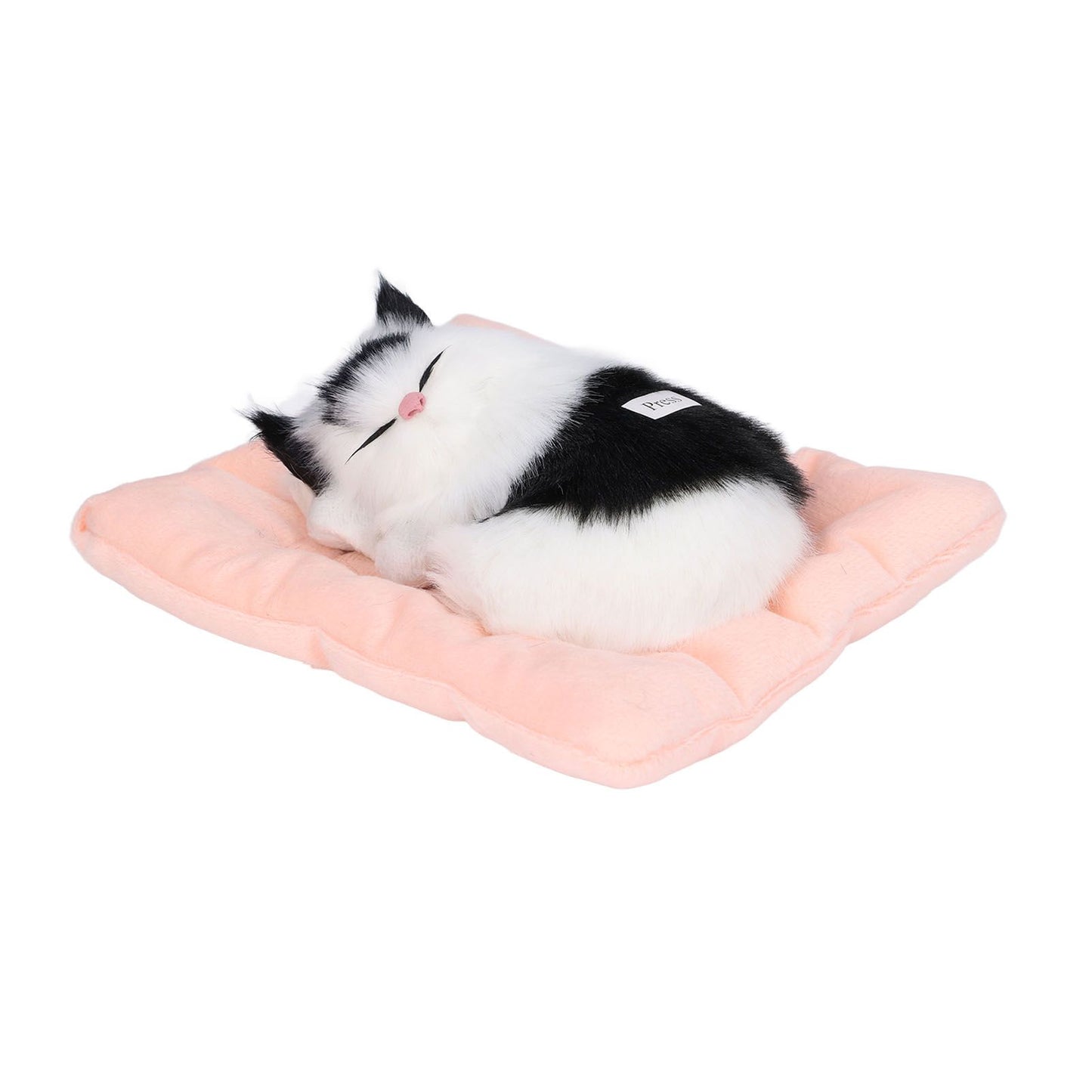 Fake Cats Sleeping Kitten Doll Toy Simulation Sleeping Cat On Pad Interactive Pet Toy with Sound Active V1294-YM0523-3115210235314