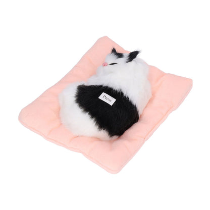 Fake Cats Sleeping Kitten Doll Toy Simulation Sleeping Cat On Pad Interactive Pet Toy with Sound Active V1294-YM0523-3115210235314