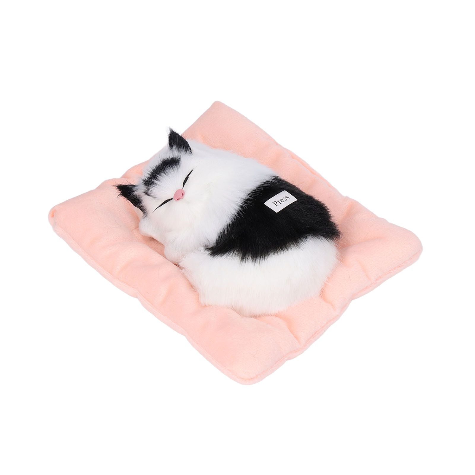Fake Cats Sleeping Kitten Doll Toy Simulation Sleeping Cat On Pad Interactive Pet Toy with Sound Active V1294-YM0523-3115210235314