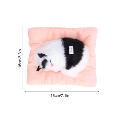 Fake Cats Sleeping Kitten Doll Toy Simulation Sleeping Cat On Pad Interactive Pet Toy with Sound Active V1294-YM0523-3115210235314