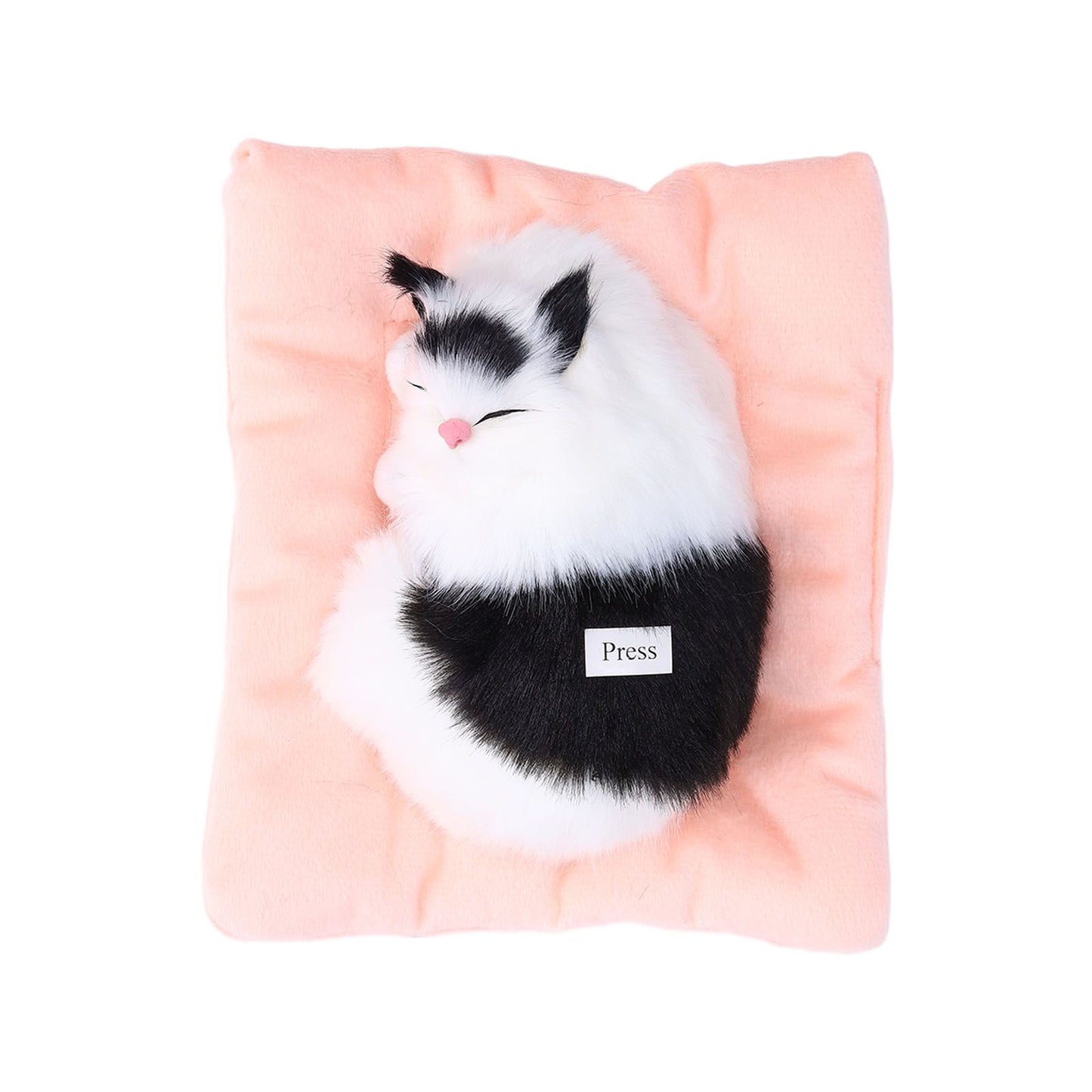 Fake Cats Sleeping Kitten Doll Toy Simulation Sleeping Cat On Pad Interactive Pet Toy with Sound Active V1294-YM0523-3115210235314