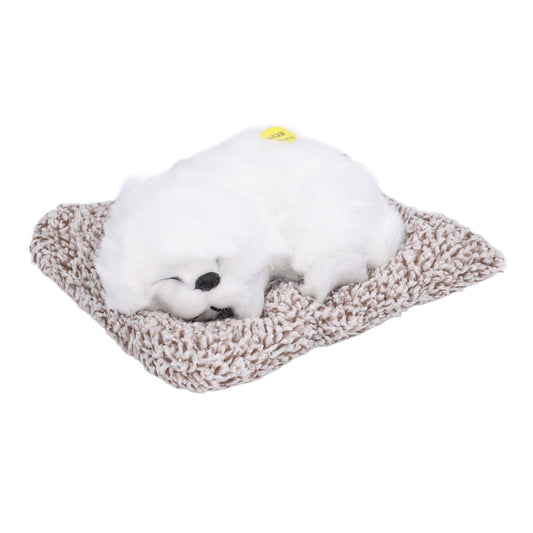 Realistic Sleeping Dog Adorable Sleeping Puppy Children Toys Decorations Gifts for Boys GirlsWhite Pekingese V1294-YM0523-3115210238313