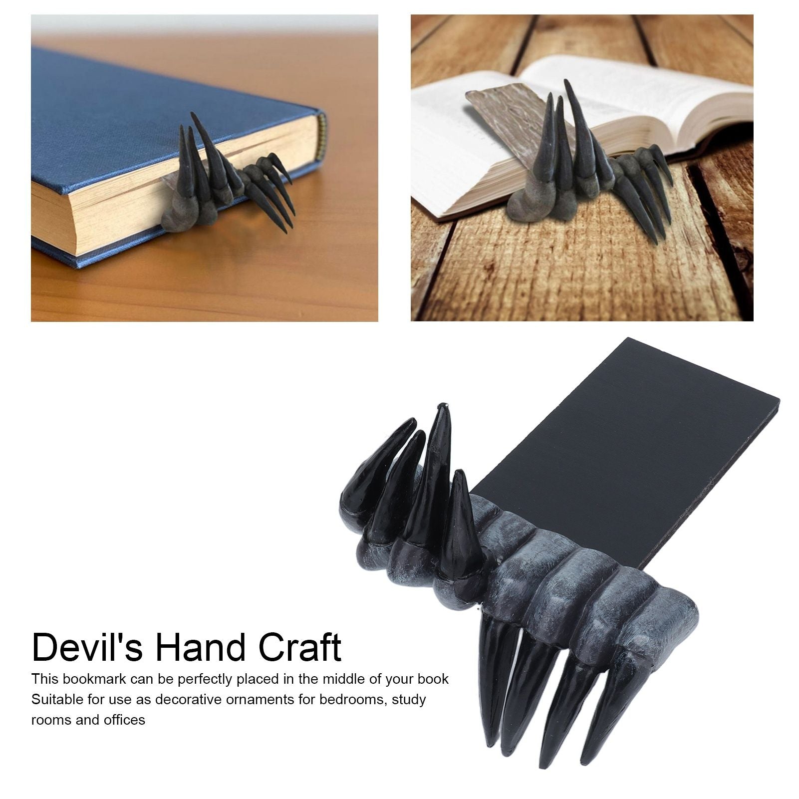 3D Devil's Hand Bookmark Innovative Synthetic Resin Tabletop Ornament Art Craft Stationery Gift V1294-YM0523-3115210242311