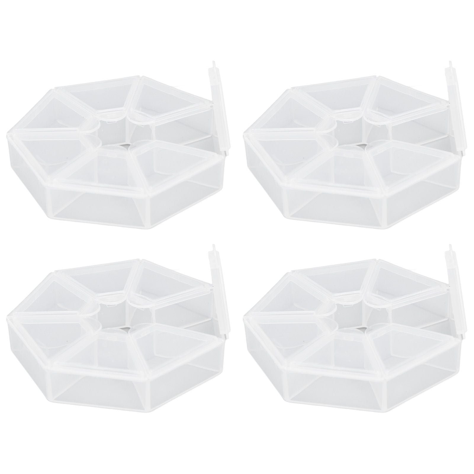 7 Grids Storage Box Clear Plastic Organizer Containers for Fishing Jewelry Pills V1294-YM0523-3115210244311
