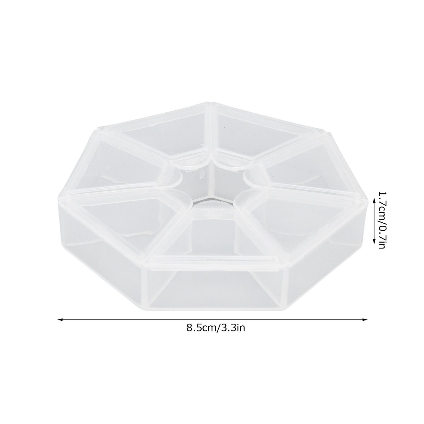 7 Grids Storage Box Clear Plastic Organizer Containers for Fishing Jewelry Pills V1294-YM0523-3115210244311