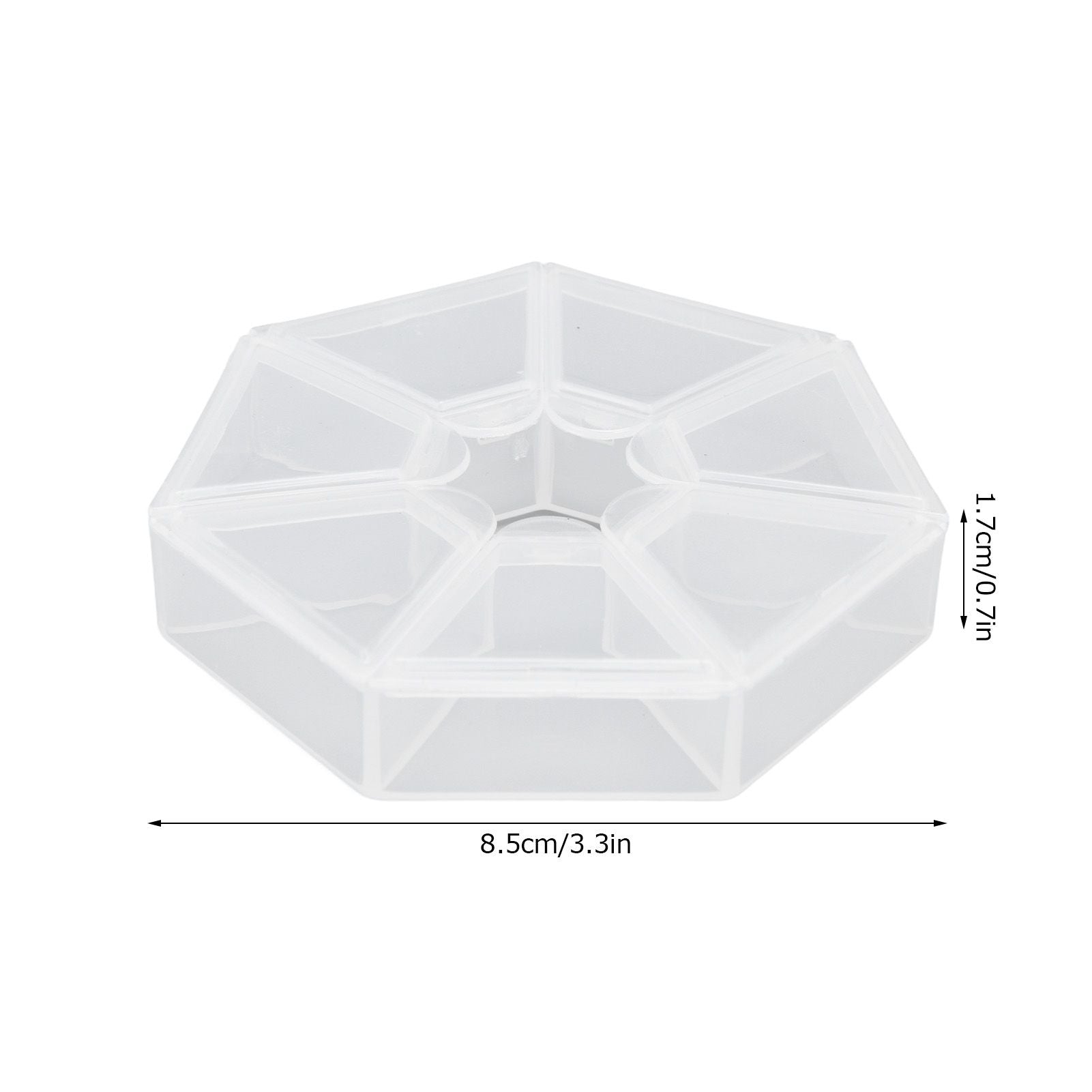 7 Grids Storage Box Clear Plastic Organizer Containers for Fishing Jewelry Pills V1294-YM0523-3115210244311
