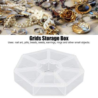 7 Grids Storage Box Clear Plastic Organizer Containers for Fishing Jewelry Pills V1294-YM0523-3115210244311