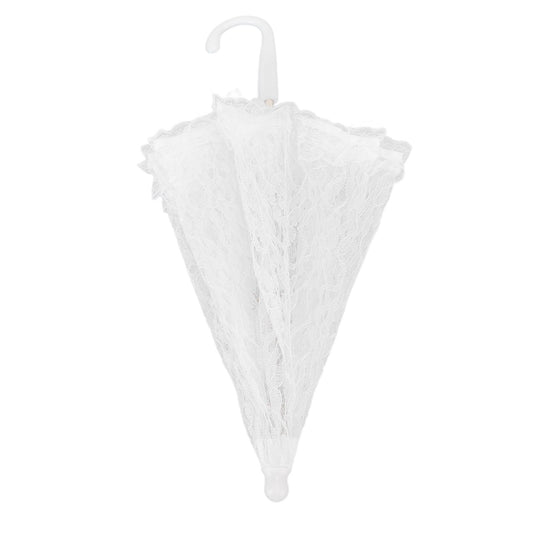 Lace Umbrella White Bridal Wedding Embroidery Umbrella Dance Decorated Umbrella for Stage Performance V1294-YM0523-3115210244511