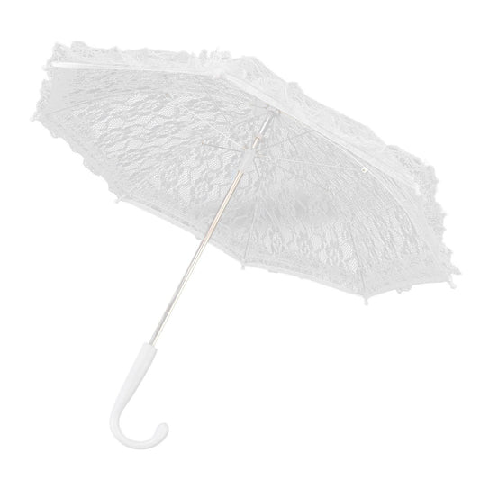 Lace Umbrella White Bridal Wedding Embroidery Umbrella Dance Decorated Umbrella for Stage Performance V1294-YM0523-3115210244511