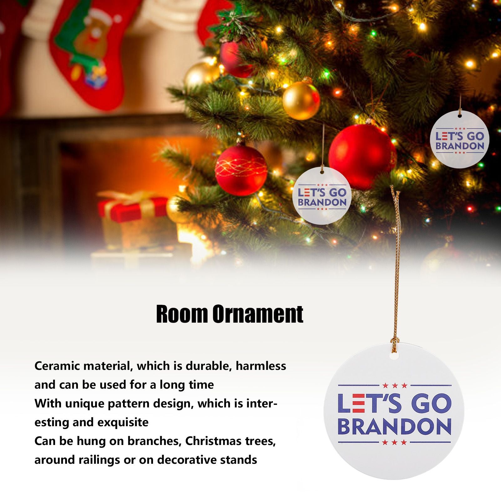 2Set Innovative Ornament Ceramic Christmas Tree Hanging Pendant for Party Wedding Decoration V1294-YM0523-3115210254011