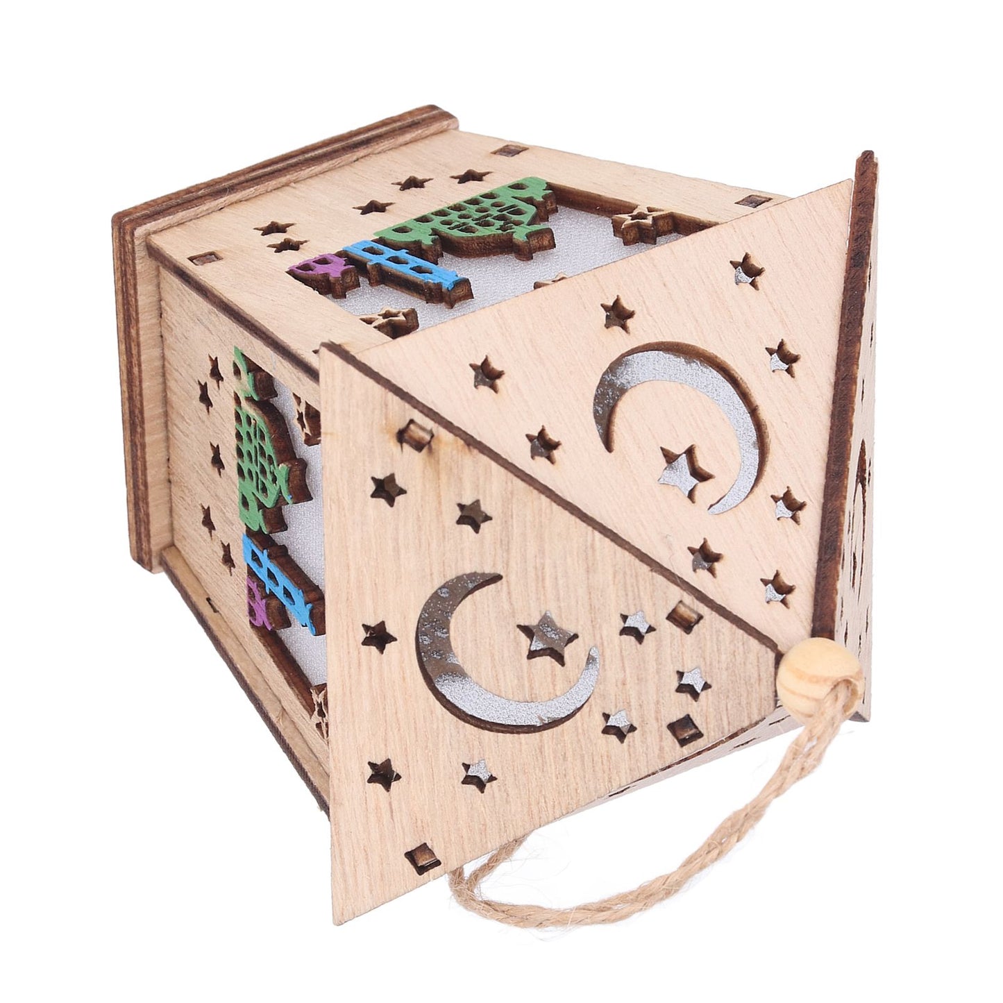 Ramadan Lamp Three Dimensional House Shape Unique Design Hanging Light Wooden Decorative Lamp Crafts Ornaments V1294-YM0523-3115210293911