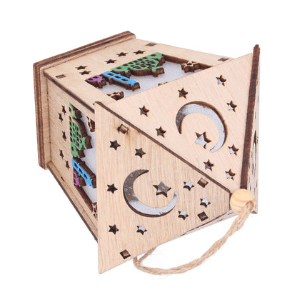Ramadan Lamp Three Dimensional House Shape Unique Design Hanging Light Wooden Decorative Lamp Crafts Ornaments V1294-YM0523-3115210293911