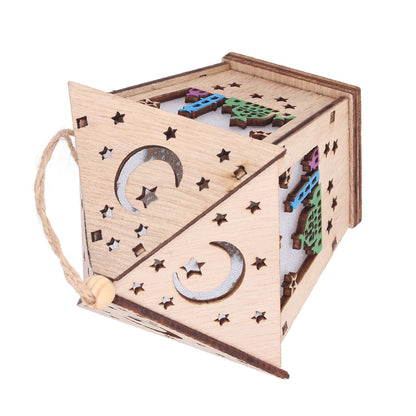 Ramadan Lamp Three Dimensional House Shape Unique Design Hanging Light Wooden Decorative Lamp Crafts Ornaments V1294-YM0523-3115210293911