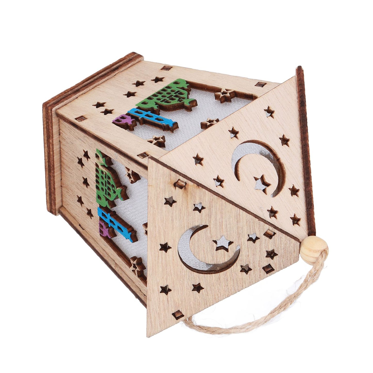 Ramadan Lamp Three Dimensional House Shape Unique Design Hanging Light Wooden Decorative Lamp Crafts Ornaments V1294-YM0523-3115210293911
