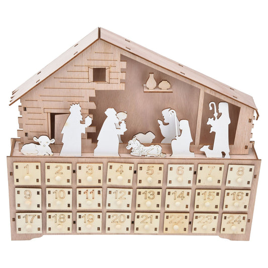 LED Light Calendar Wooden Desk Calendar Christmas Advent Calendar Ornament for Holiday Decoration V1294-YM0523-3115210294311