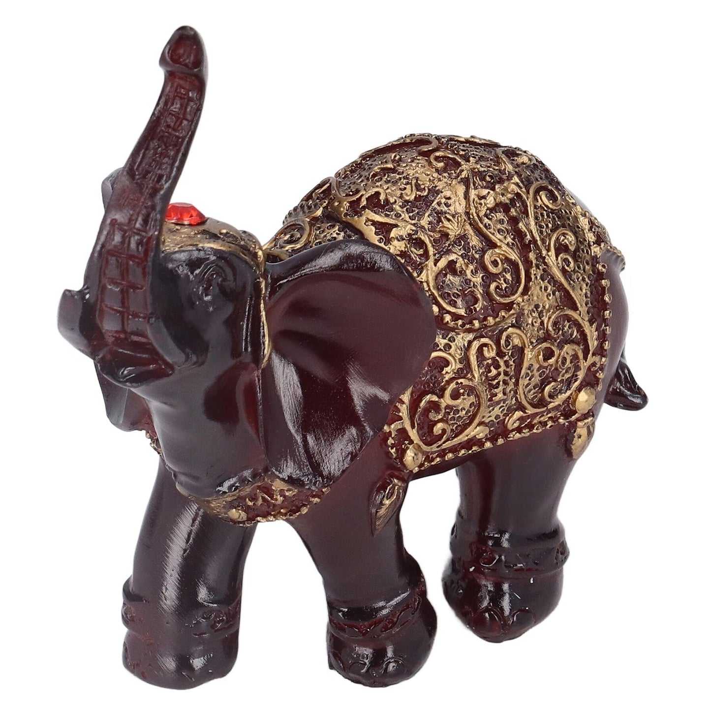 Elephant Figurines Durable Resin Delicate Texture Retro Style Symbolize Power Good Luck Prosperity Elephant V1294-YM0523-3115210295511