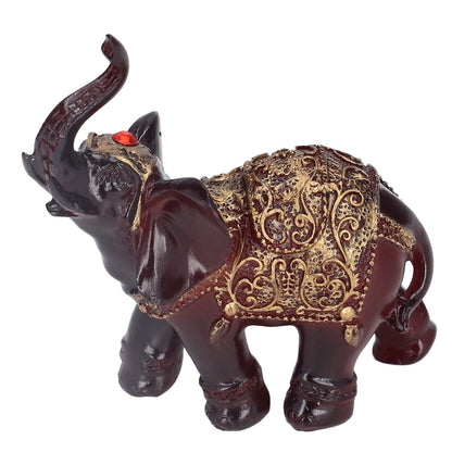 Elephant Figurines Durable Resin Delicate Texture Retro Style Symbolize Power Good Luck Prosperity Elephant V1294-YM0523-3115210295511