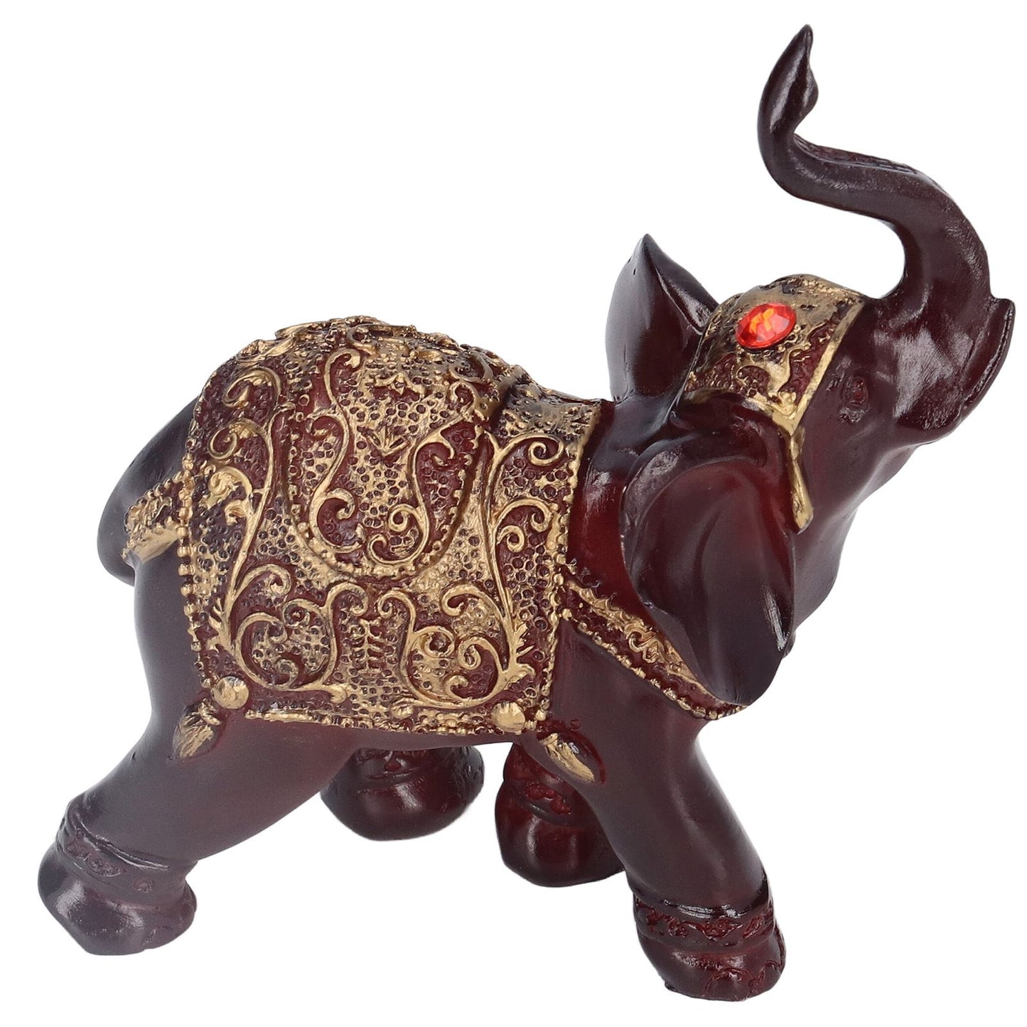 Elephant Figurines Durable Resin Delicate Texture Retro Style Symbolize Power Good Luck Prosperity Elephant V1294-YM0523-3115210295511