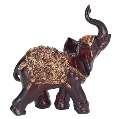 Elephant Figurines Durable Resin Delicate Texture Retro Style Symbolize Power Good Luck Prosperity Elephant V1294-YM0523-3115210295511