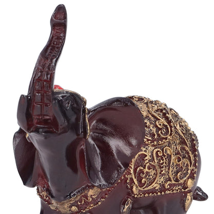 Elephant Figurines Durable Resin Delicate Texture Retro Style Symbolize Power Good Luck Prosperity Elephant V1294-YM0523-3115210295511