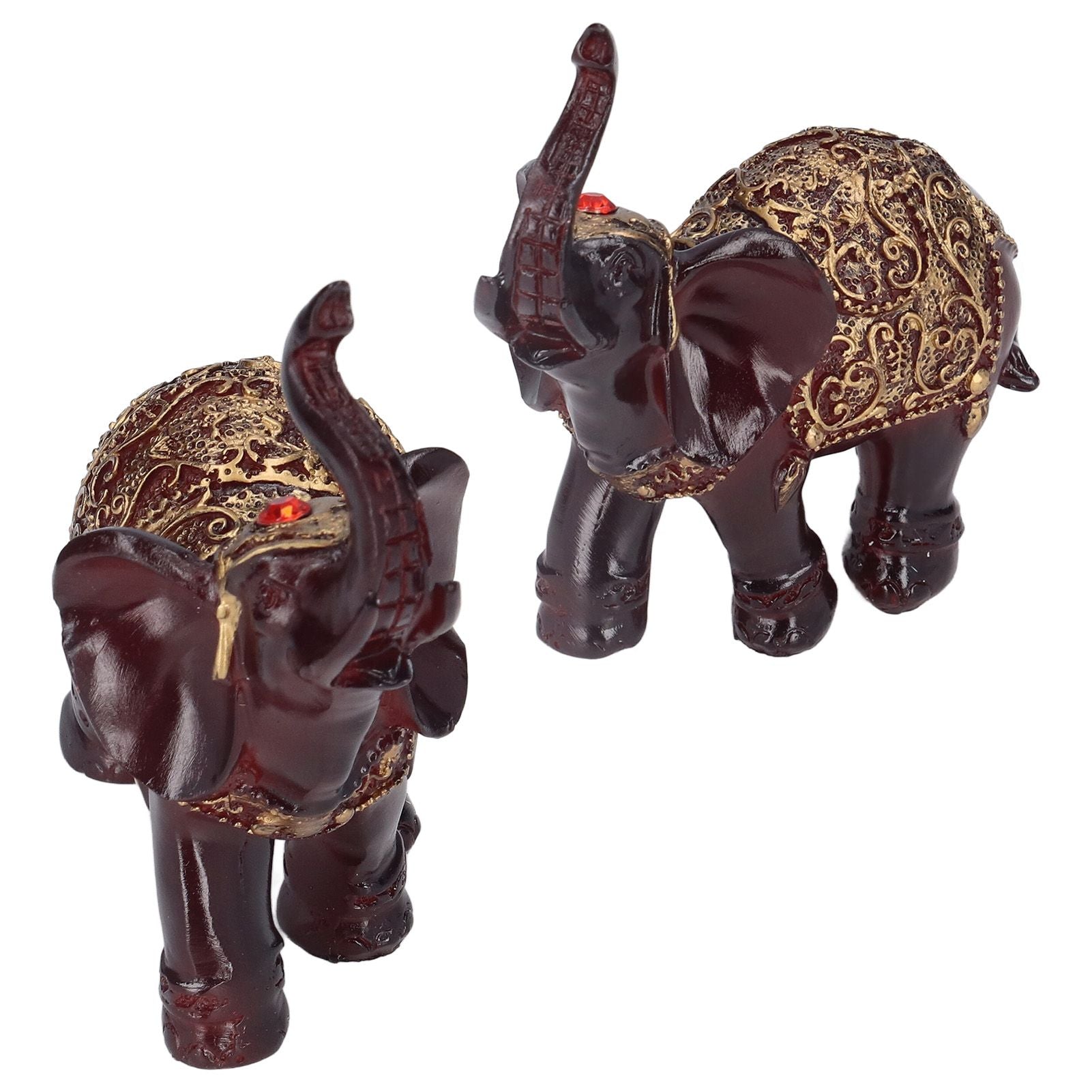 Elephant Figurines Durable Resin Delicate Texture Retro Style Symbolize Power Good Luck Prosperity Elephant V1294-YM0523-3115210295511