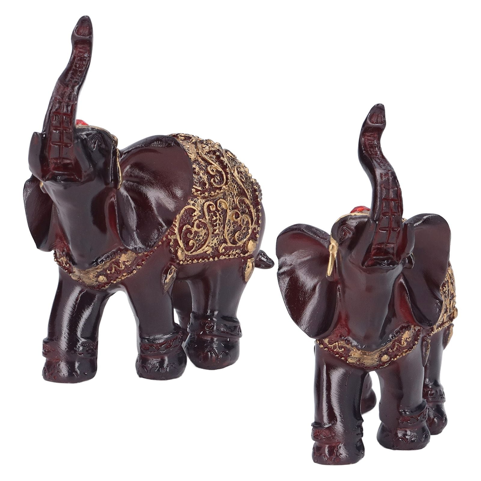 Elephant Figurines Durable Resin Delicate Texture Retro Style Symbolize Power Good Luck Prosperity Elephant V1294-YM0523-3115210295511