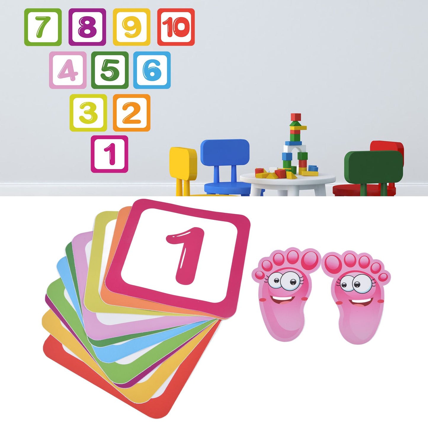 Game Floor Sticker Classic Number Environmental Protection PVC Waterproof Number Game Sticker V1294-YM0523-3115210296111