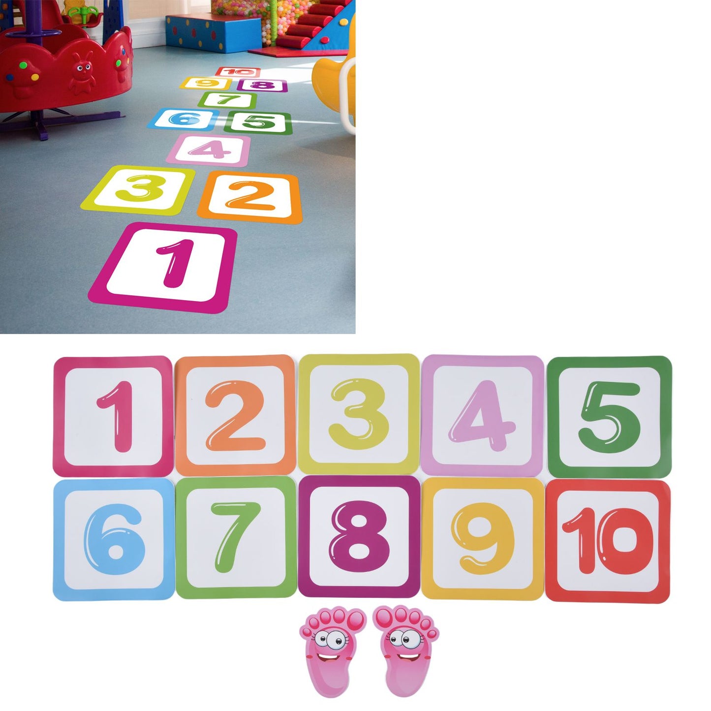 Game Floor Sticker Classic Number Environmental Protection PVC Waterproof Number Game Sticker V1294-YM0523-3115210296111