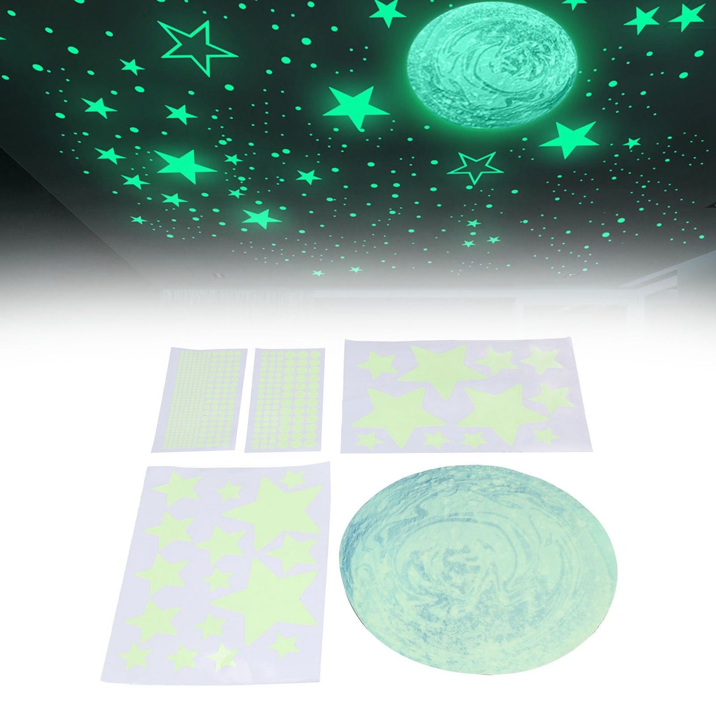 DIY Wall Sticker Glowing Star Luminous Wall Sticker PVC Wall Paper for Kids Bedroom Decoration V1294-YM0523-3115210296311