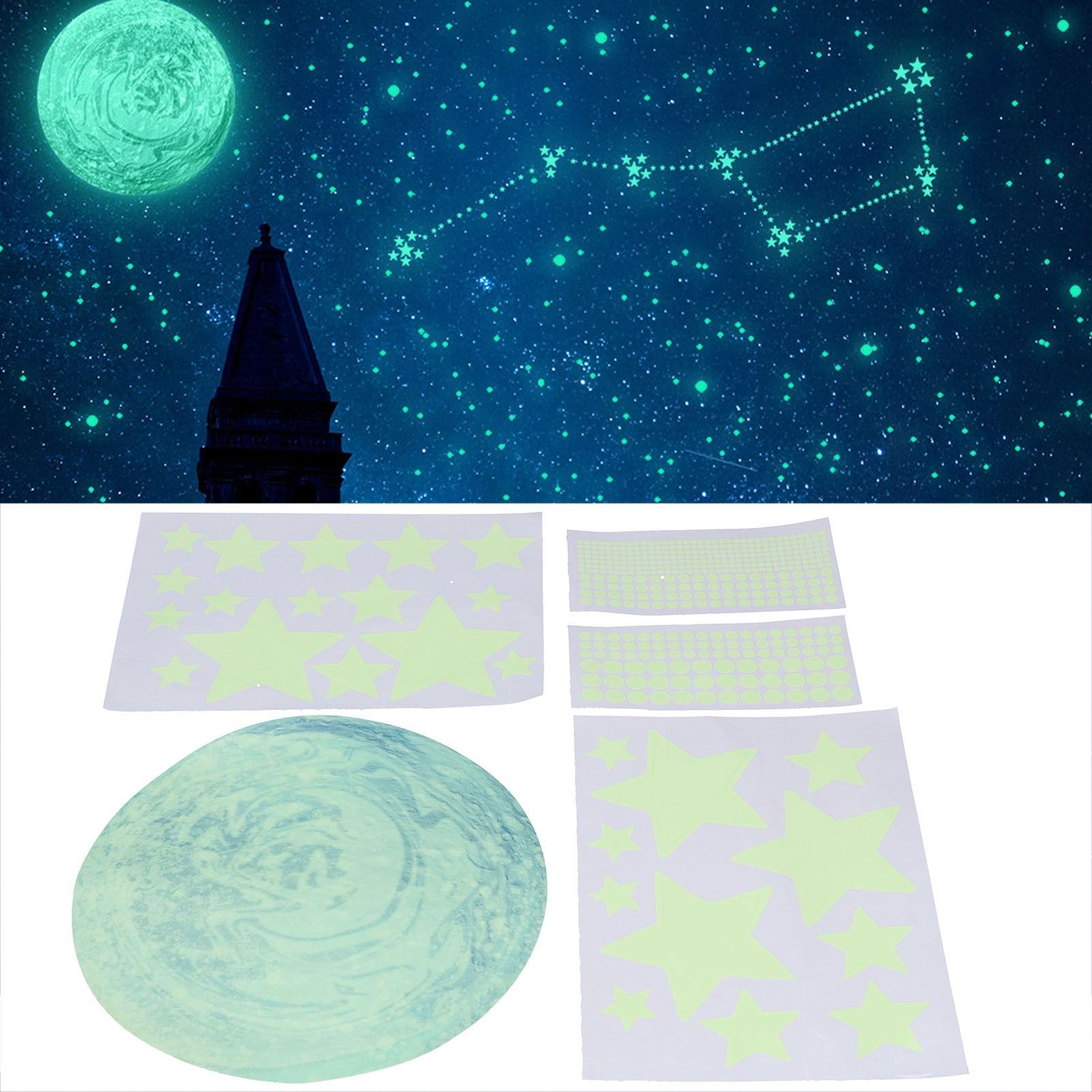 DIY Wall Sticker Glowing Star Luminous Wall Sticker PVC Wall Paper for Kids Bedroom Decoration V1294-YM0523-3115210296311
