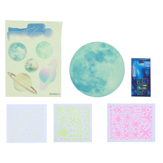Glowing Stars Astronaut Wall Decals Solar System Planets Stickers for Kids Girls Boys Bedroom Decoration V1294-YM0523-3115210296711