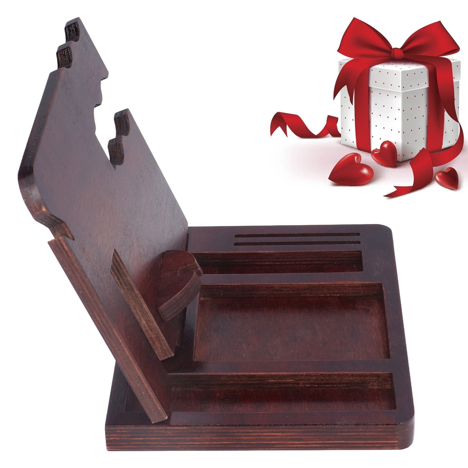 Desktop Storage Bracket Multifunctional Wooden Mobile Phone Base Watch Glasses Key Desktop Storage Bracket V1294-YM0523-3115210297311