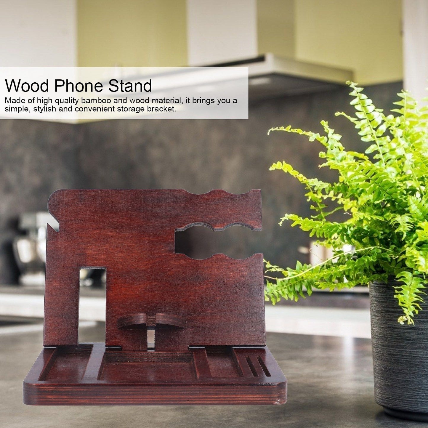 Desktop Storage Bracket Multifunctional Wooden Mobile Phone Base Watch Glasses Key Desktop Storage Bracket V1294-YM0523-3115210297311