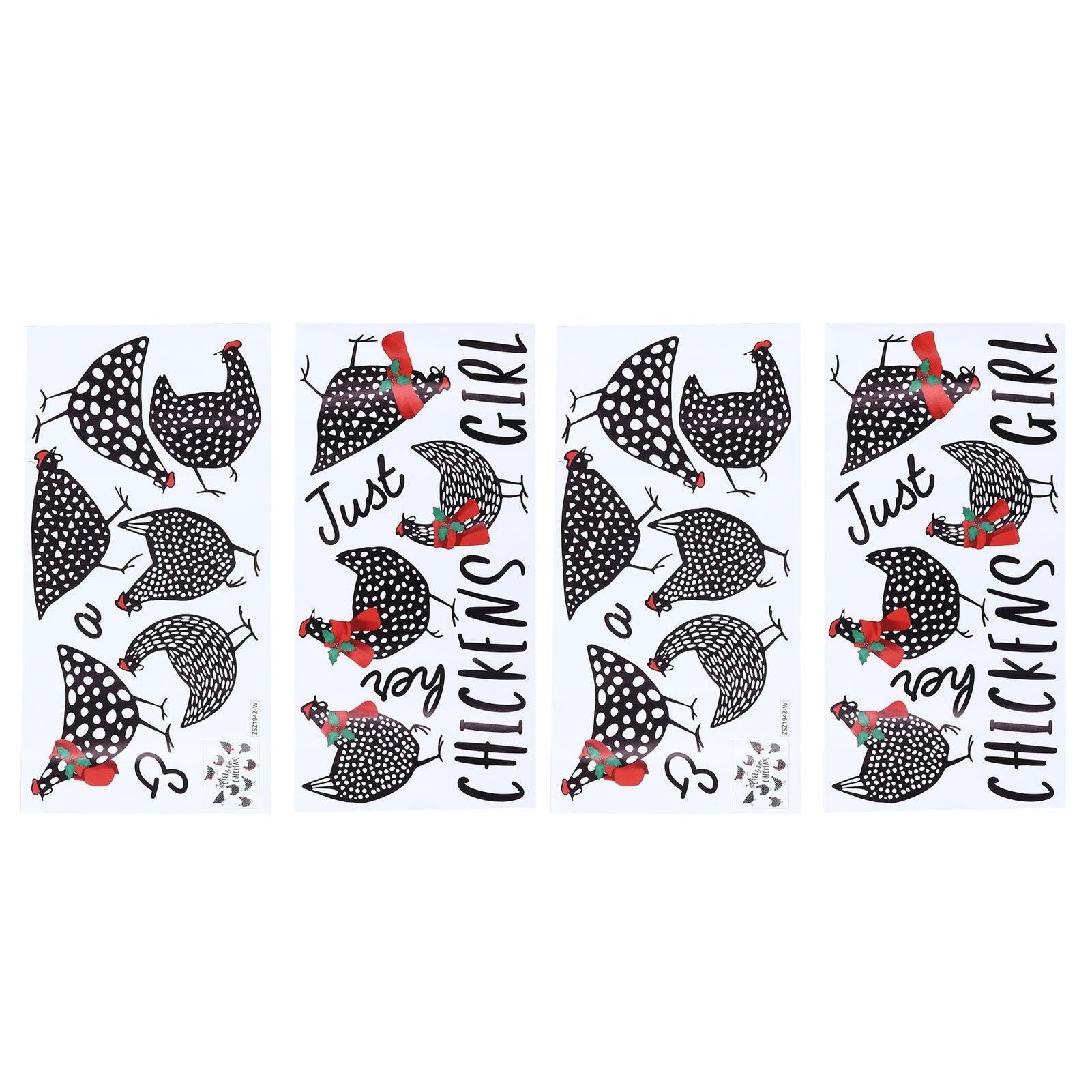 4pcs Kitchen Wall Stick 60x30cm Chicken Shape Creativity Simple Removable Decorative Wall Stickers V1294-YM0523-3115210297711
