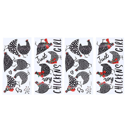 4pcs Kitchen Wall Stick 60x30cm Chicken Shape Creativity Simple Removable Decorative Wall Stickers V1294-YM0523-3115210297711