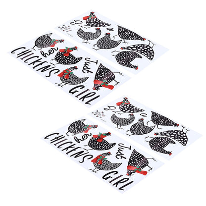 4pcs Kitchen Wall Stick 60x30cm Chicken Shape Creativity Simple Removable Decorative Wall Stickers V1294-YM0523-3115210297711