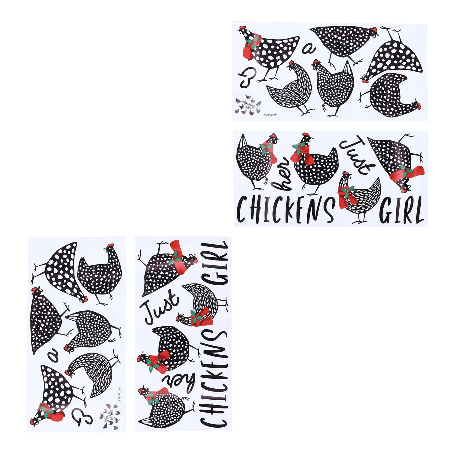 4pcs Kitchen Wall Stick 60x30cm Chicken Shape Creativity Simple Removable Decorative Wall Stickers V1294-YM0523-3115210297711