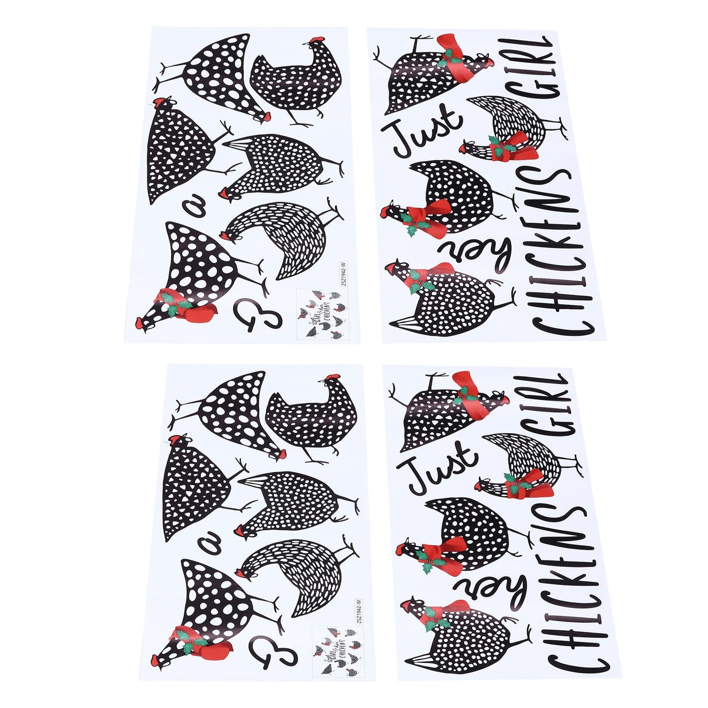 4pcs Kitchen Wall Stick 60x30cm Chicken Shape Creativity Simple Removable Decorative Wall Stickers V1294-YM0523-3115210297711