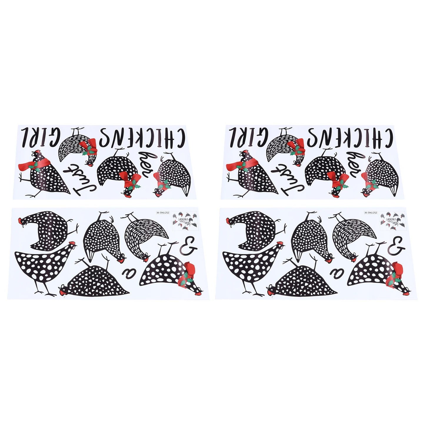4pcs Kitchen Wall Stick 60x30cm Chicken Shape Creativity Simple Removable Decorative Wall Stickers V1294-YM0523-3115210297711