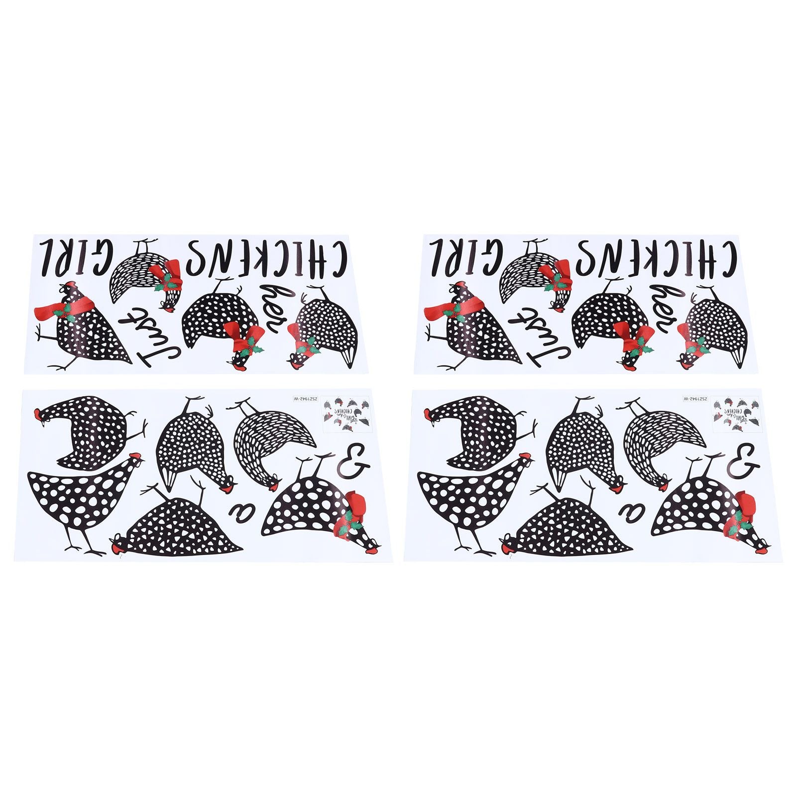 4pcs Kitchen Wall Stick 60x30cm Chicken Shape Creativity Simple Removable Decorative Wall Stickers V1294-YM0523-3115210297711