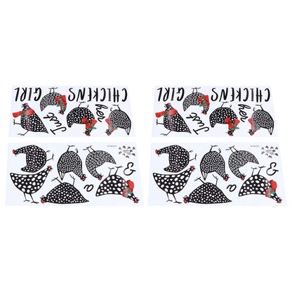 4pcs Kitchen Wall Stick 60x30cm Chicken Shape Creativity Simple Removable Decorative Wall Stickers V1294-YM0523-3115210297711