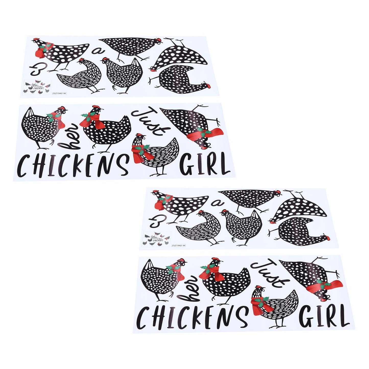 4pcs Kitchen Wall Stick 60x30cm Chicken Shape Creativity Simple Removable Decorative Wall Stickers V1294-YM0523-3115210297711