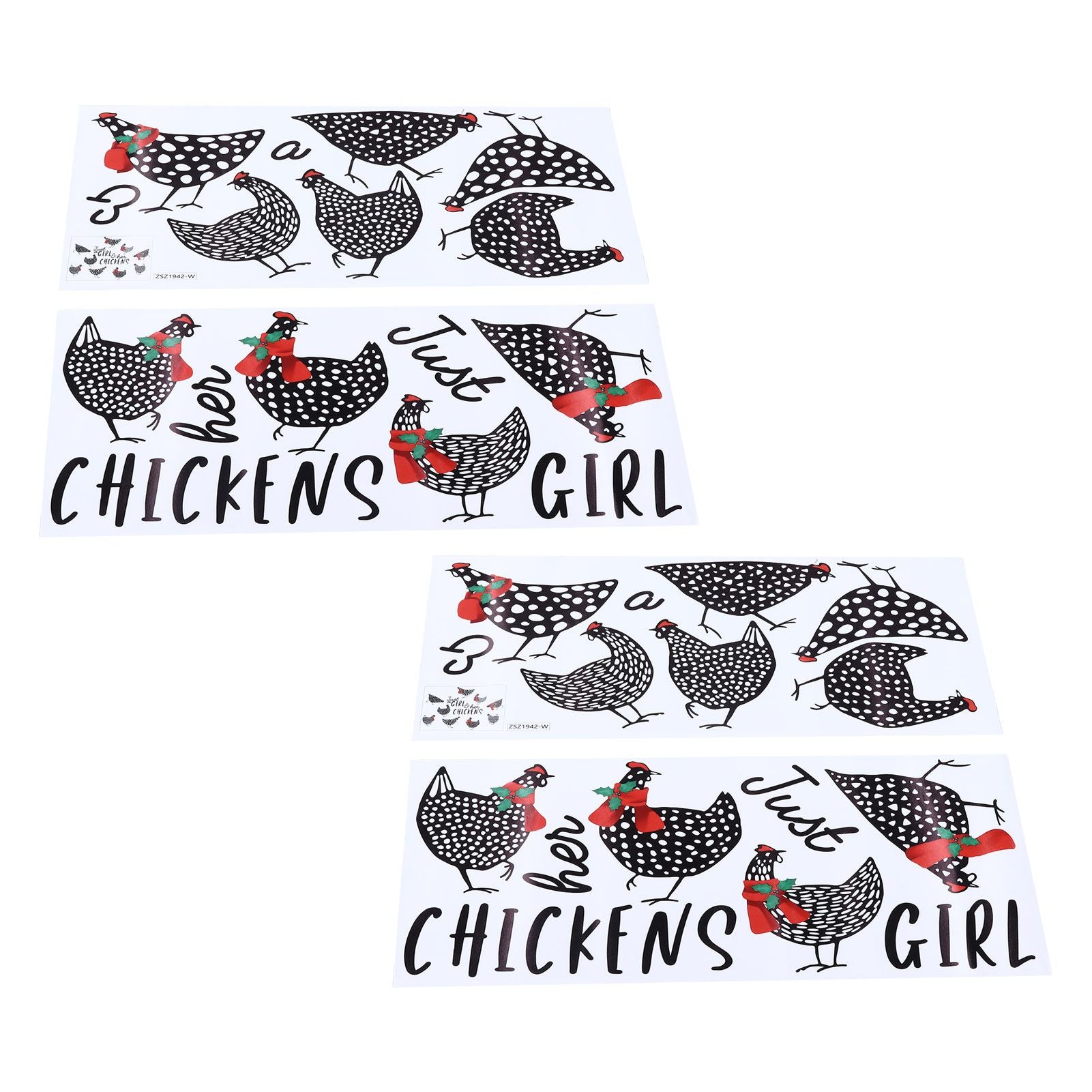 4pcs Kitchen Wall Stick 60x30cm Chicken Shape Creativity Simple Removable Decorative Wall Stickers V1294-YM0523-3115210297711